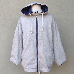 Flawed Weather Tamer Reversible Gray Hooded Zip-Up Jacket XL